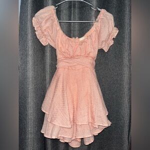 Altar'd State Pink Ruffle Dress